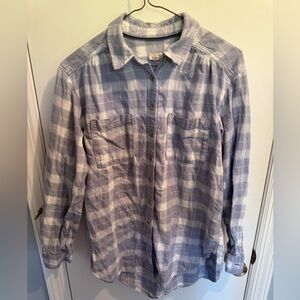 Pilcro Light Blue Checkered Button Down Shirt